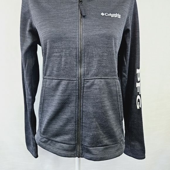 Columbia PFG Black Full Zip Jacket size Medium - Picture 4 of 9